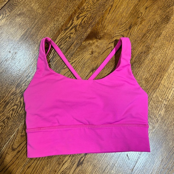 Lululemon “ENERGY BRA LONG LINE” Med Support, B-D cup Sz 4 Ripened Raspberry - Picture 3 of 6
